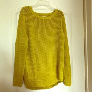 Loft Large Greenish Yellow Knitted Sweater